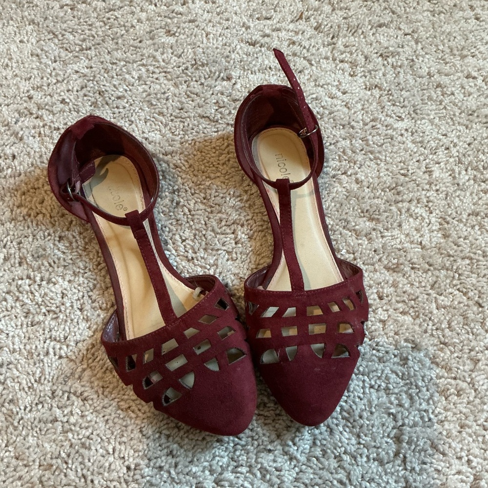 Burgundy Women’s Shoes Flats